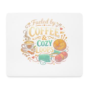 Fueled by Coffee & Cozy Loops - Mouse Pad (horizontal) - white - Front