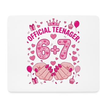 Offizieller Teenager 13. Platz 6+7 Herzen - Mousepad (Querformat) - Weiß - Vorne