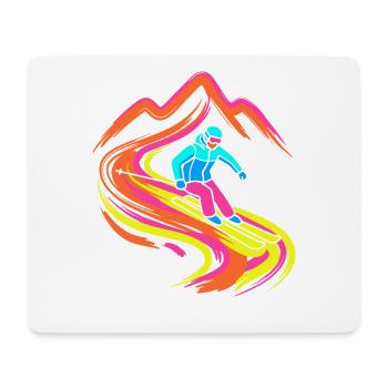 Skier - Mouse Pad (horizontal) - white - Front
