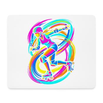 Rollschuhläuferin - Mousepad (Querformat) - Weiß - Vorne
