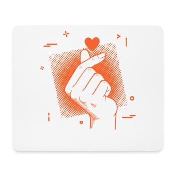 Kpop Koreanische Musik Finger Herz Niedlich Koreanischer Pop - Mousepad (Querformat) - Weiß - Vorne