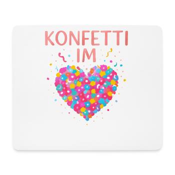 Karneval Konfetti Im Herzen Fastnacht Fasching  - Mousepad (Querformat) - Weiß - Vorne