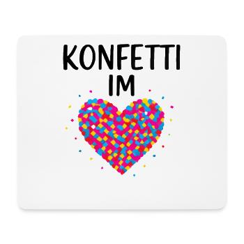 Karneval Konfetti Im Herzen Fastnacht Fasching  - Mousepad (Querformat) - Weiß - Vorne