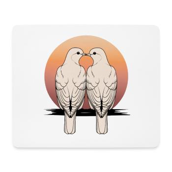 Taubenherz im Sonnenuntergang - Mousepad (Querformat) - Weiß - Vorne