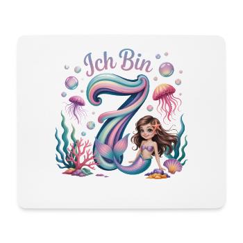 Ich Bin 7 Meerjungfrauen Mädchen 7. Geburtstag - Mouse Pad (horizontal) - white - Front