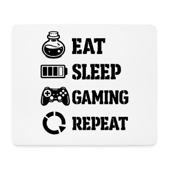 Répétition du jeu Eat Sleep – Pixel Symbolism - Tapis de souris (format paysage) - blanc - Devant