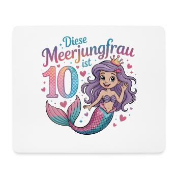 Diese Meerjungfrau Ist 10 Mädchen 10. Geburtstag - Mousepad (Querformat) - Weiß - Vorne