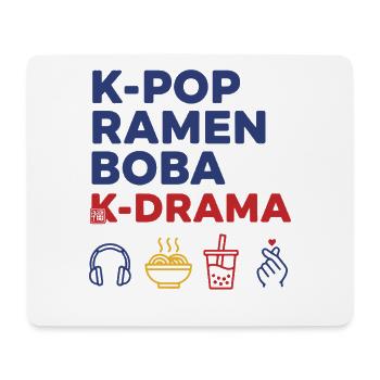 K-Pop Ramen Boba K Drama Koreanische Musik Liebe - Mousepad (Querformat) - Weiß - Vorne