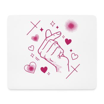 Kpop Musique coréenne Doigts mignons Cœur Amour Corée - Tapis de souris (format paysage) - blanc - Devant