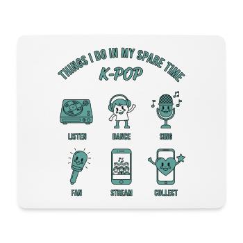 Dinge, die ich in meiner Freizeit tue, K-Pop-Musik Liebe - Mousepad (Querformat) - Weiß - Vorne