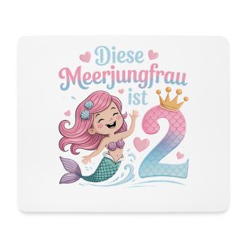 Diese Meerjungfrau Ist 2 Mädchen 2. Geburtstag - Mousepad (Querformat) - Weiß - Vorne