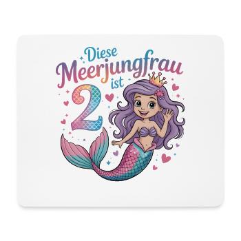 Diese Meerjungfrau Ist 2 Mädchen 2. Geburtstag - Mousepad (Querformat) - Weiß - Vorne