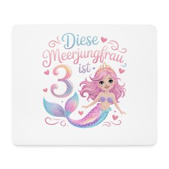 This Mermaid Is 3 Girls 3rd Birthday - Mouse Pad (horizontal) - white - Front