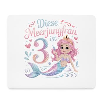 Diese Meerjungfrau Ist 3 Mädchen 3. Geburtstag - Mousepad (Querformat) - Weiß - Vorne