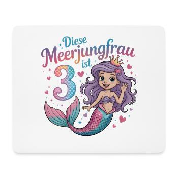 This Mermaid Is 3 Girls 3rd Birthday - Mouse Pad (horizontal) - white - Front