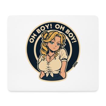 Oh Boy Blonde Blonde Woman Sticker - Mouse Pad (horizontal) - white - Front