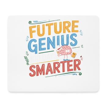 Zukunftsgenie: 100 Tage Schlauer - Mousepad (Querformat) - Weiß - Vorne