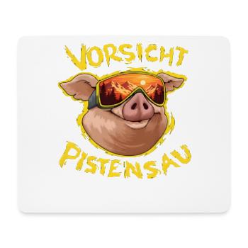 Pistensau Ski amusant Ski Après Ski Party - Tapis de souris (format paysage) - blanc - Devant