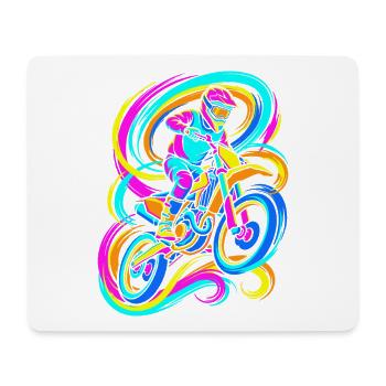 Motocross Fahrer - Mousepad (Querformat) - Weiß - Vorne