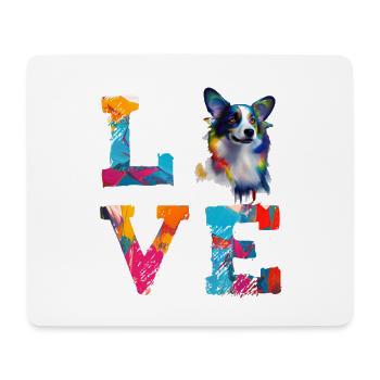 Cardigan Welsh Corgi Love Colourful Dog Art - Mouse Pad (horizontal) - white - Front