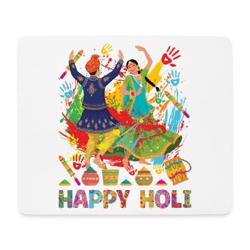 Festival des Couleurs Vacances de Holi Hindou Indien - Tapis de souris (format paysage) - blanc - Devant