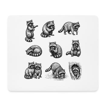 Nachtkatzen Silhouetten Muster - Mousepad (Querformat) - Weiß - Vorne