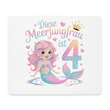 Diese Meerjungfrau Ist 4 Mädchen 4. Geburtstag - Mousepad (Querformat) - Weiß - Vorne