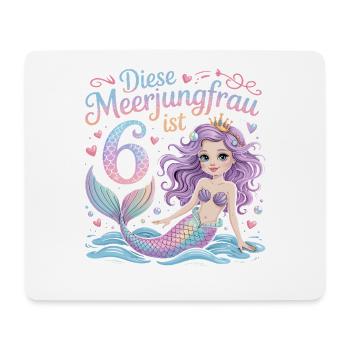 Diese Meerjungfrau Ist 6 Mädchen 6. Geburtstag - Mousepad (Querformat) - Weiß - Vorne