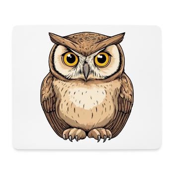 Forest Owl Eyes Detail Drawing - Mouse Pad (horizontal) - white - Front