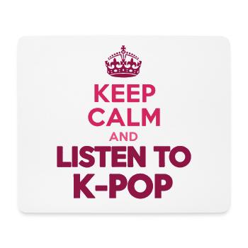 Bleib ruhig und höre K-Pop-Liebhaber koreanischer Musik - Mousepad (Querformat) - Weiß - Vorne