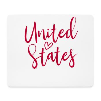 United States Heart Women's Love USA - Mousepad (Querformat) - Weiß - Vorne