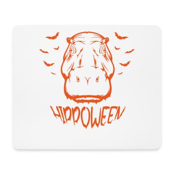 Safari Afrique Faune du Serengeti hippopotame d’Halloween - Tapis de souris (format paysage) - blanc - Devant