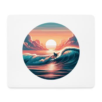 Sonnenuntergang Surfwelle - Mousepad (Querformat) - Weiß - Vorne