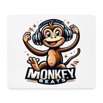 Monkey Beats Headphones DJ - Mouse Pad (horizontal) - white - Front