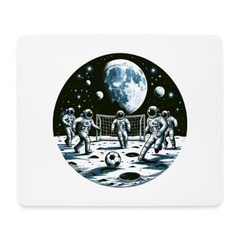 Mondfußball: Astronauten im Orbit - Mousepad (Querformat) - Weiß - Vorne