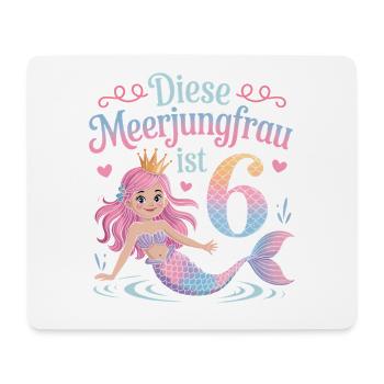 Diese Meerjungfrau Ist 6 Mädchen 6. Geburtstag - Mousepad (Querformat) - Weiß - Vorne
