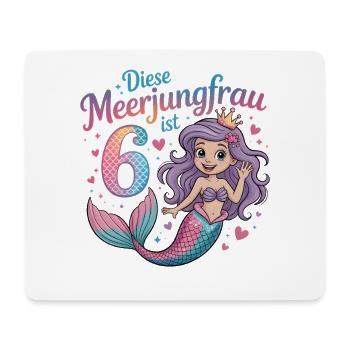 Diese Meerjungfrau Ist 6 Mädchen 6. Geburtstag - Mousepad (Querformat) - Weiß - Vorne