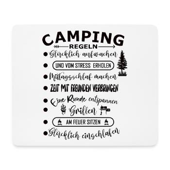 Real Camping Rules : Aventure en plein air - Tapis de souris (format paysage) - blanc - Devant