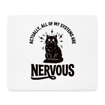 Vraie ironie : déclaration sur le système nerveux du chat - Tapis de souris (format paysage) - blanc - Devant