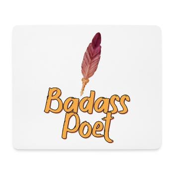 Cooler Dichter mit Federfeder - Mousepad (Querformat) - Weiß - Vorne