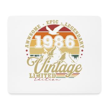 Vintage, 1986, Rétro, Vintage, Cadeau d’anniversaire - Tapis de souris (format paysage) - blanc - Devant