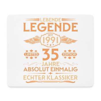 Absolut Einmalig Jahrgang 1991 35. Geburtstag - Mousepad (Querformat) - Weiß - Vorne