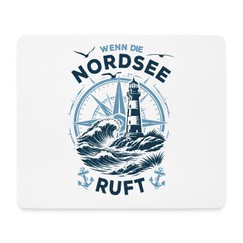 Wenn die Nordsee ruft | Leuchtturm Kompass - Mousepad (Querformat) - Weiß - Vorne