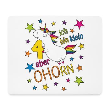 4 ans Fille Licorne Je suis petite Mais - Tapis de souris (format paysage) - blanc - Devant