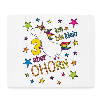 3 ans Fille Licorne Je suis petite mais érable - Tapis de souris (format paysage) - blanc - Devant