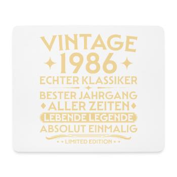 Anniversaire 1986 Vintage Real Classic - Tapis de souris (format paysage) - blanc - Devant