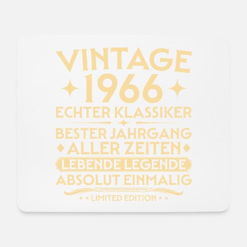 Geburtstag 1966 Jahrgang Echter Klassiker - Mousepad (Querformat) - Weiß
