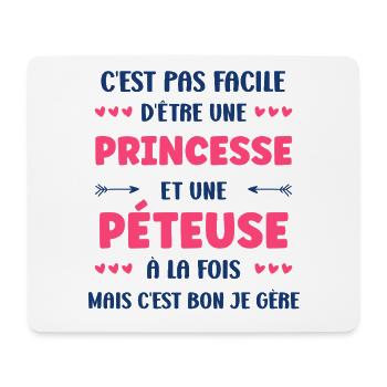 Princesse et Pétueuse – humour audacieux - Tapis de souris (format paysage) - blanc - Devant