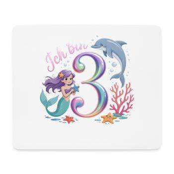 Ich Bin 3 Meerjungfrauen Mädchen 3. Geburtstag - Mousepad (Querformat) - Weiß - Vorne
