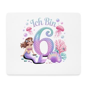 Ich Bin 6 Meerjungfrauen Mädchen 6. Geburtstag - Mousepad (Querformat) - Weiß - Vorne
